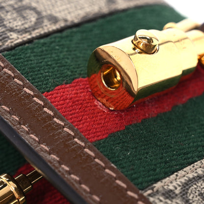 Gucci GG Supreme Monogram Azalea Calfskin Web Jackie 1961 Chain Wallet Beige Ebony Brown Sugar 17 of 17