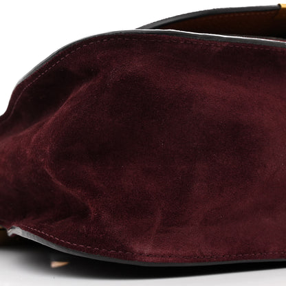 Chloe Suede Calfskin Braided Medium Marcie Double Carry Burgundy 9 of 10