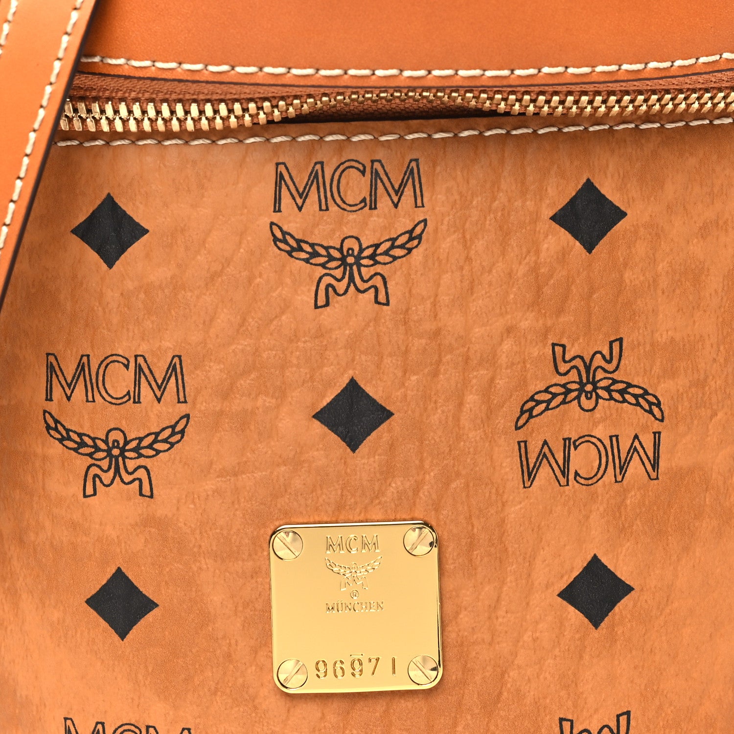 MCM Visetos Small Cylinder Crossbody Bag Cognac 1831207 – FASHIONPHILE