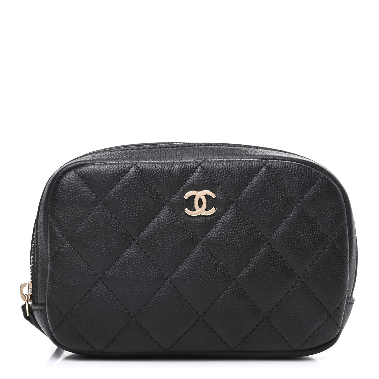 Chanel Caviar Quilted Small Curvy Pouch Cosmetic Case Black 1 of 10