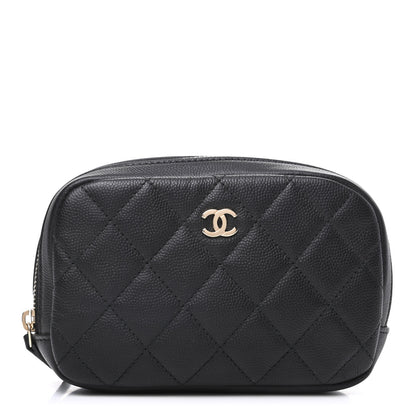 Chanel Caviar Quilted Small Curvy Pouch Cosmetic Case Black 1 of 10