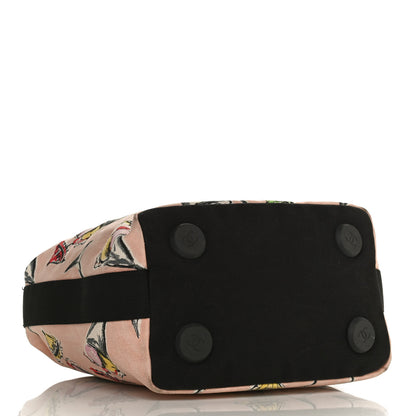 Chanel Cotton Canvas Printed Hobo Pink Multicolor 5 of 14
