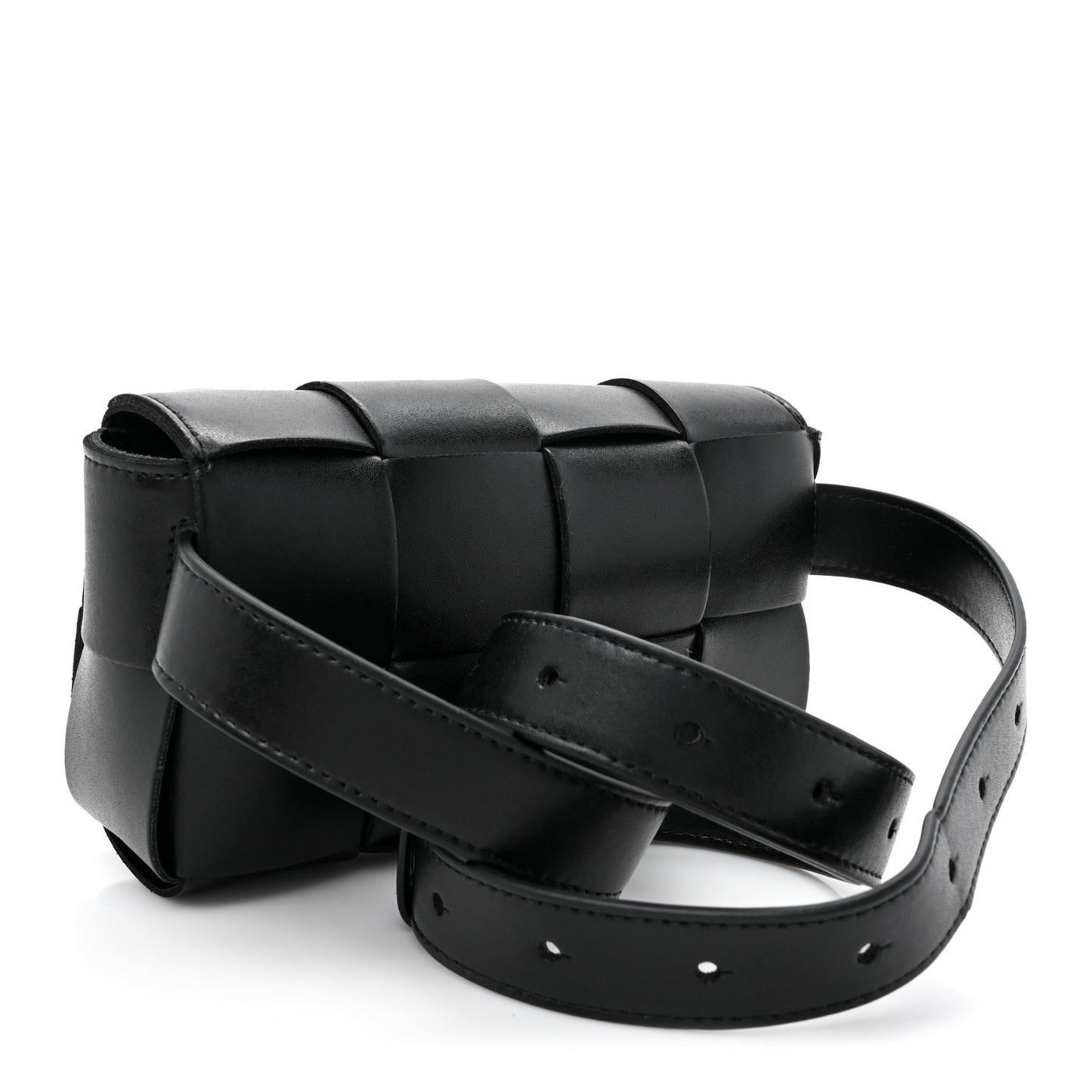 Nappa Maxi Intreccio The Belt Cassette Bag Black