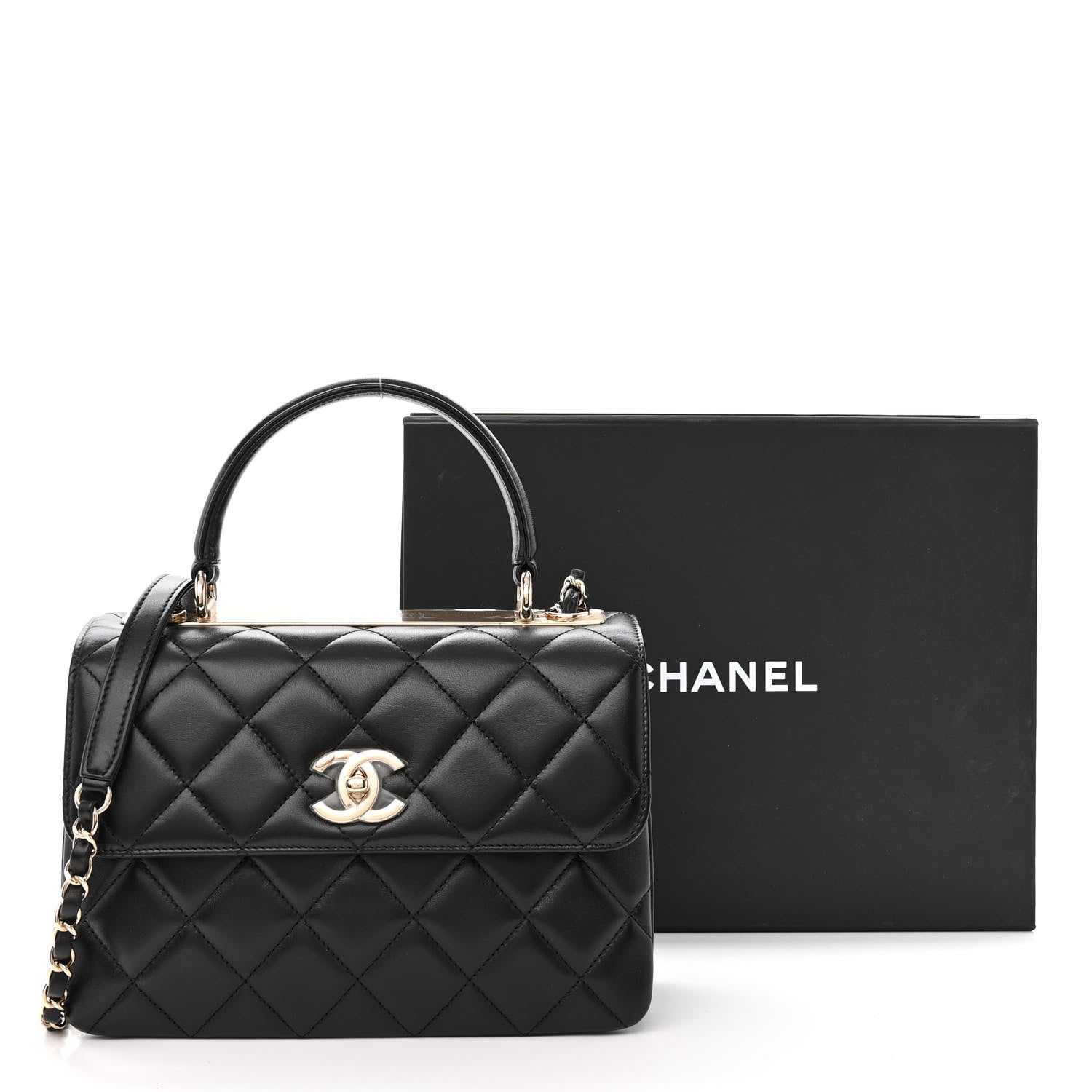 Chanel Lambskin Quilted Small Trendy CC Dual Handle Flap Bag Black 12 of 12