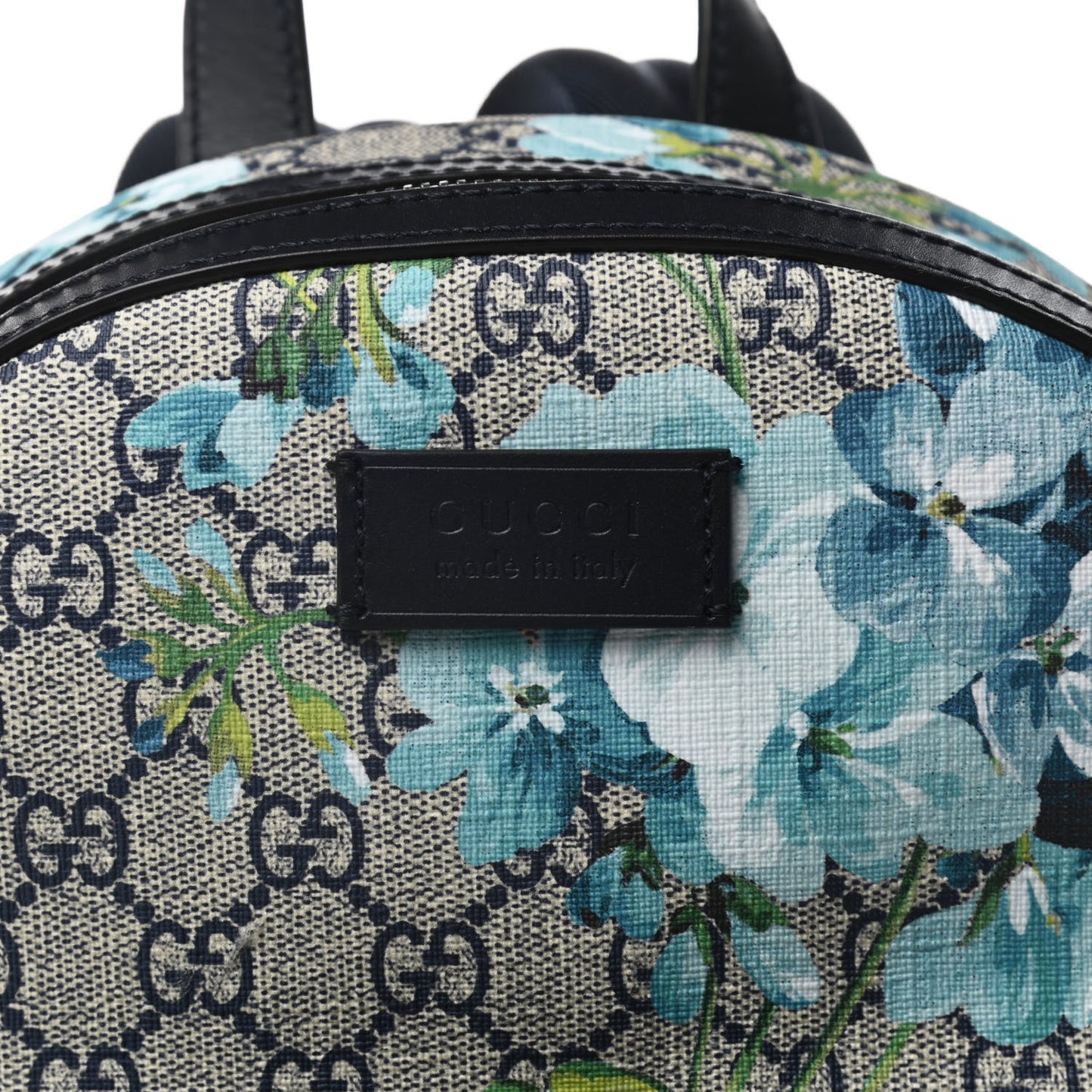 GG Supreme Monogram Blooms Small Day Backpack Blue