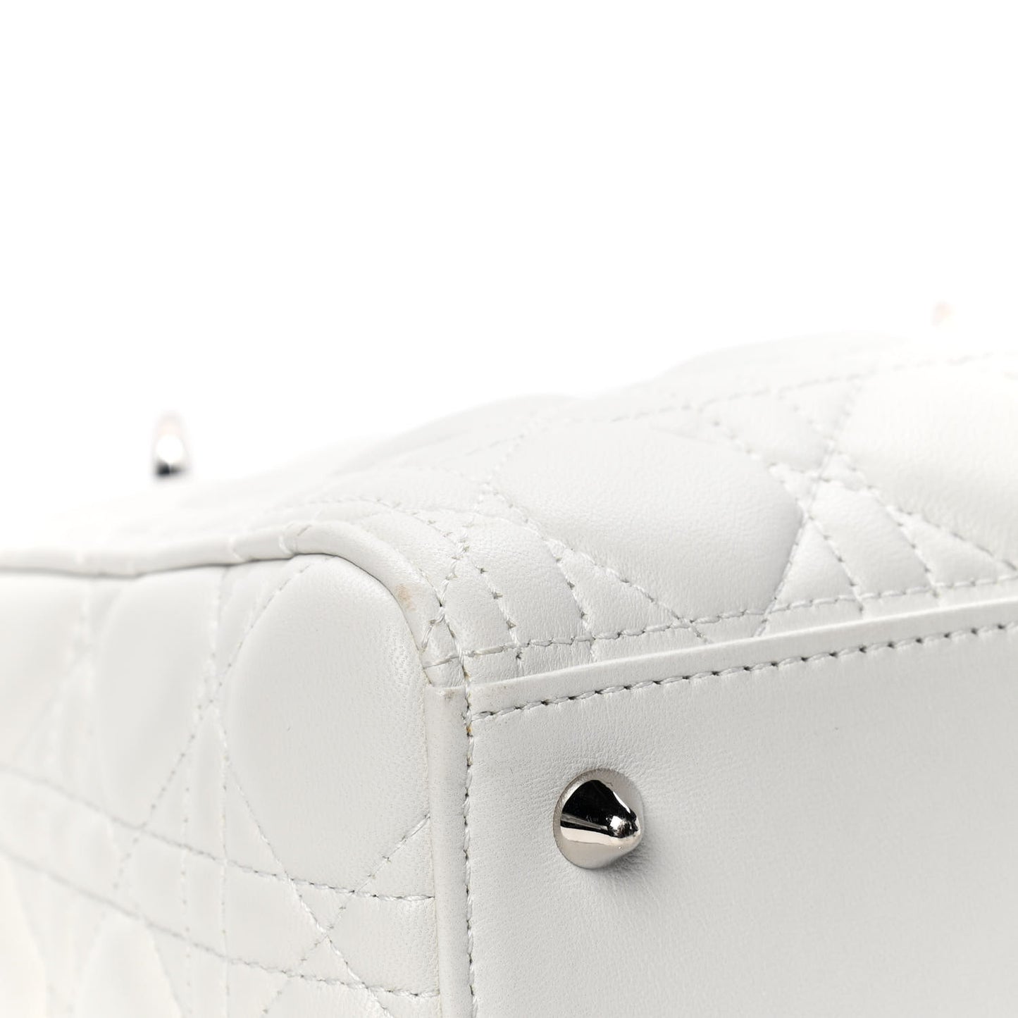 Lambskin Cannage Medium Lady Dior White