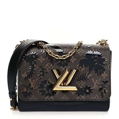 Louis Vuitton Calfskin Monogram Blossom Twist MM Black 3 of 11
