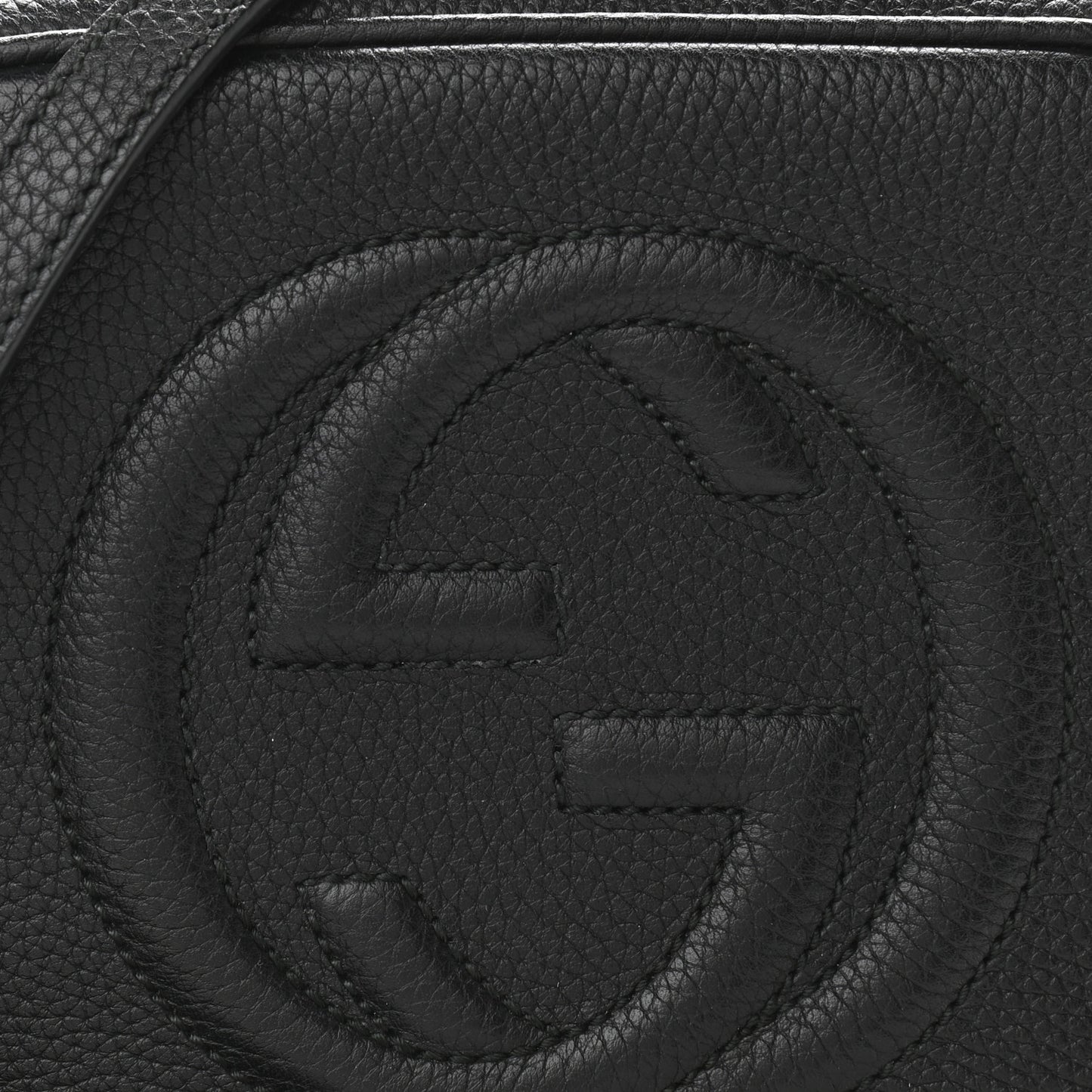 Pebbled Calfskin Small Soho Disco Bag Black