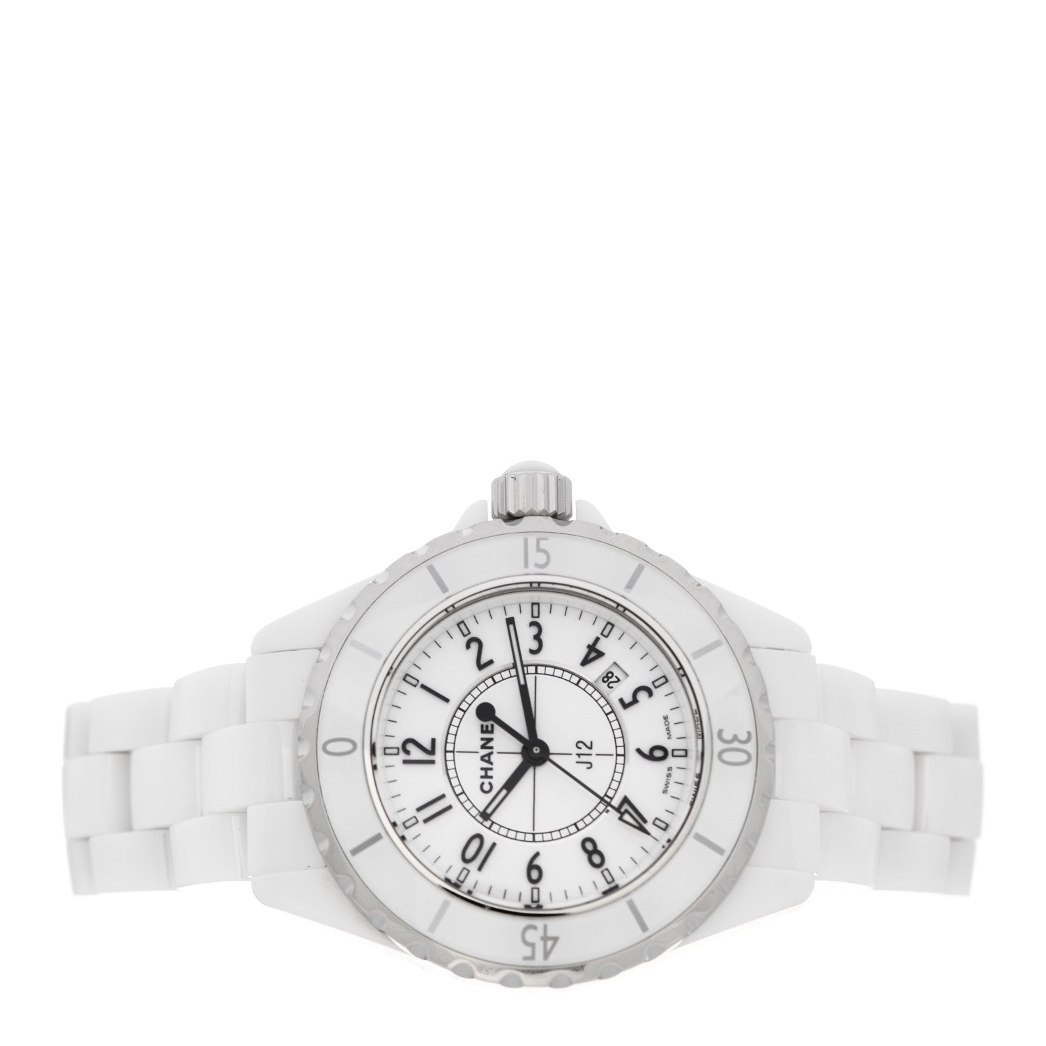 Chanel Stainless Steel Ceramic 33mm J12 Quartz Watch White 2 of 4