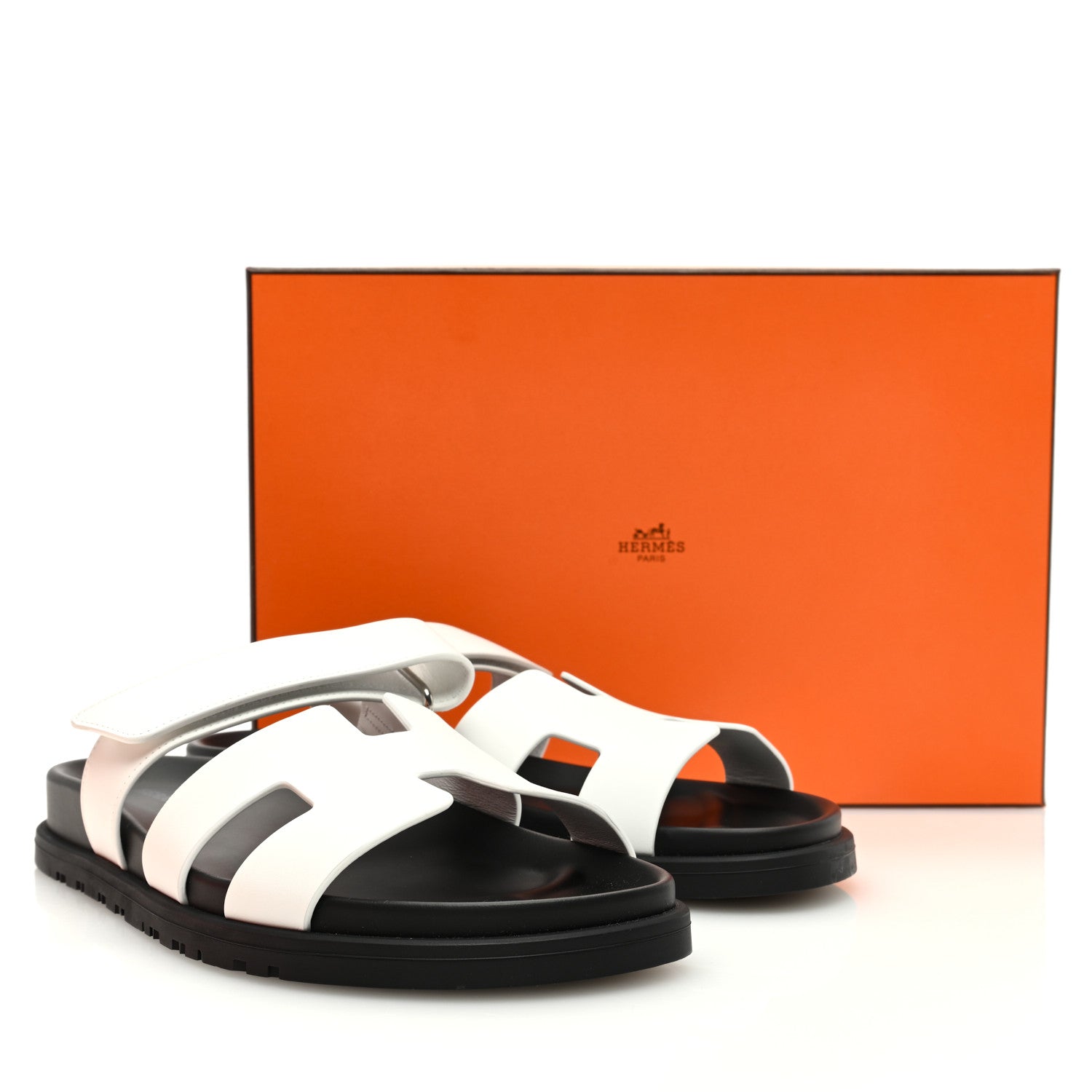 Hermes Calfskin Womens Chypre Sandals 39.5 White 8 of 8