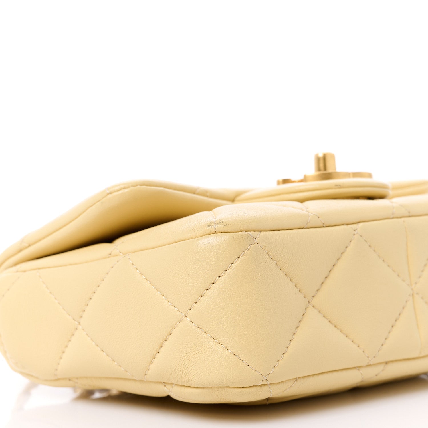 Chanel Lambskin Enamel Quilted Mini Pending CC Square Flap Yellow 10 of 14
