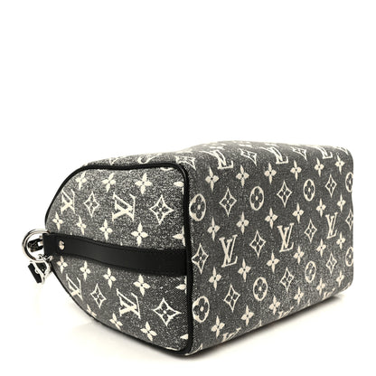 Louis Vuitton Denim Monogram Jacquard Speedy Bandouliere 25 Black 4 of 12