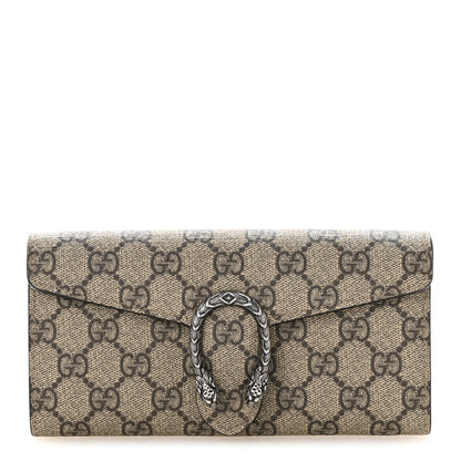 Gucci GG Supreme Monogram Dionysus Chain Clutch Wallet Beige Taupe 1 of 9