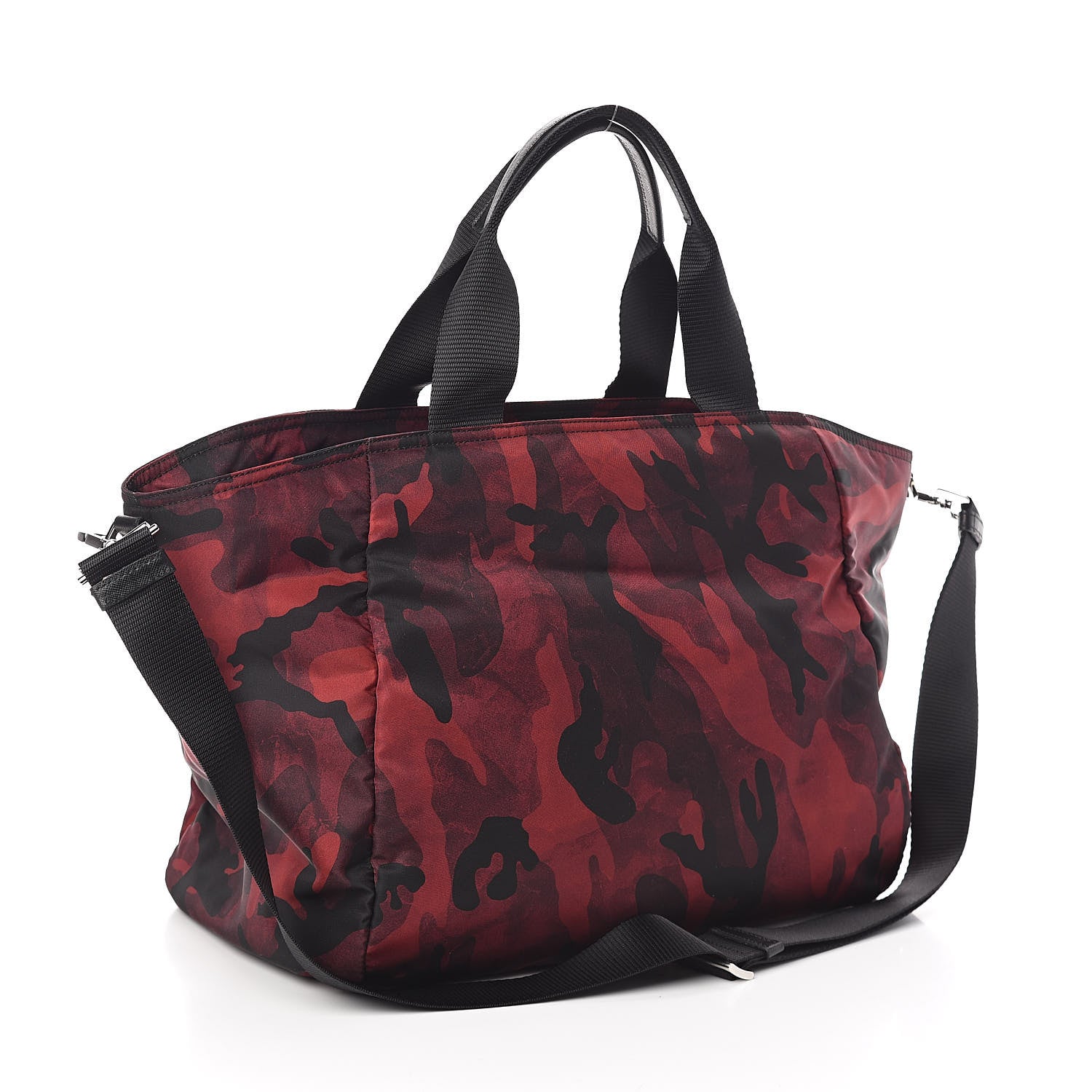 Prada Tessuto Nylon Camouflage Shopping Tote Bordeaux 3 of 9