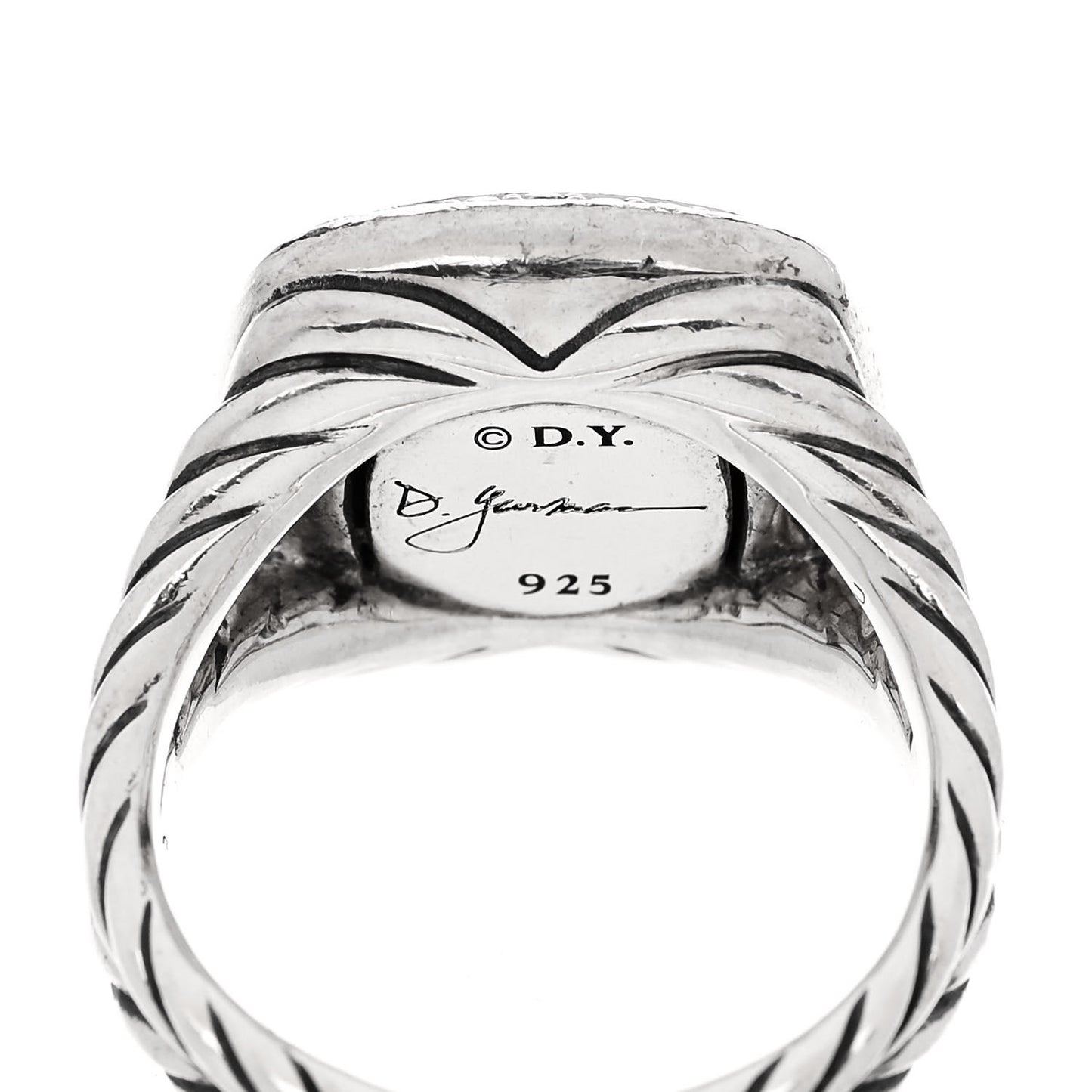 Sterling Silver Diamond 11mm Albion Pave Ring 52 6