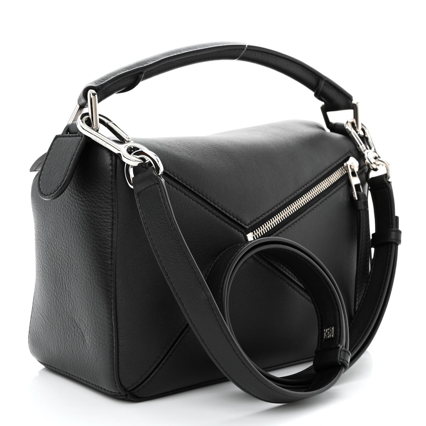 Calfskin Small Puzzle Bag Black