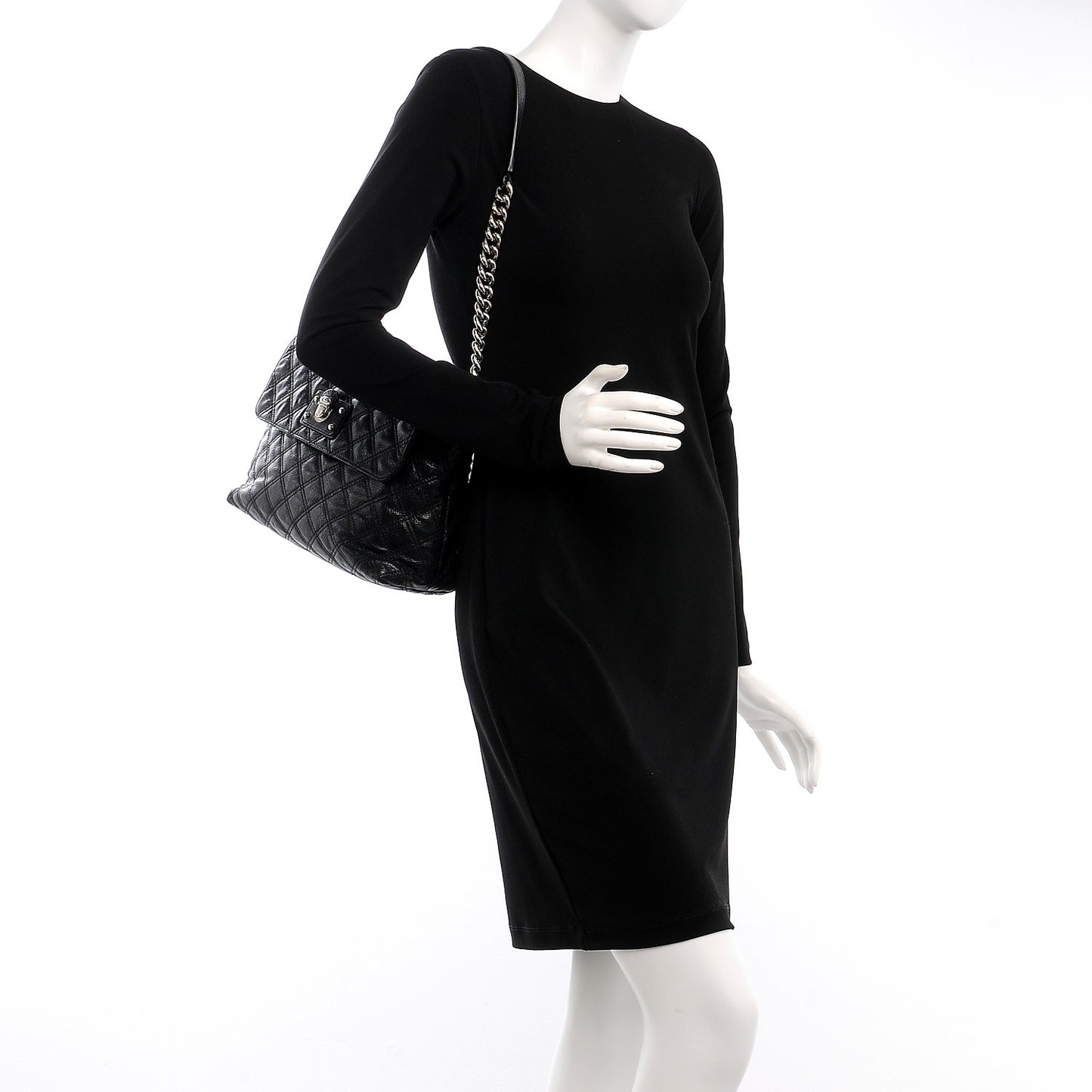 Lambskin Quilted The XL Single Flap Black