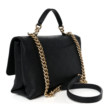 Chanel Grained Calfskin Stitched Flap Black 3 of 10
