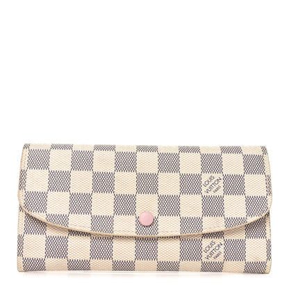 Louis Vuitton Damier Azur Emilie Wallet Rose Ballerine 1 of 6