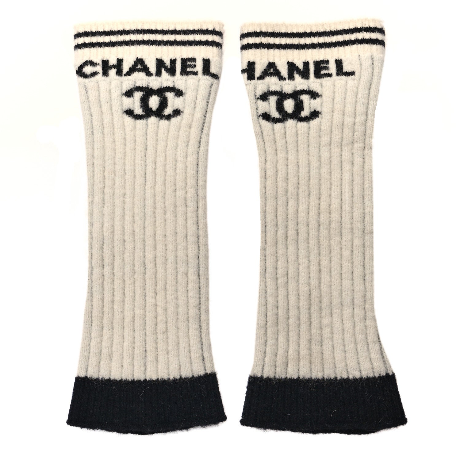 Chanel Combat Boot Leg Warmers White 1 of 3
