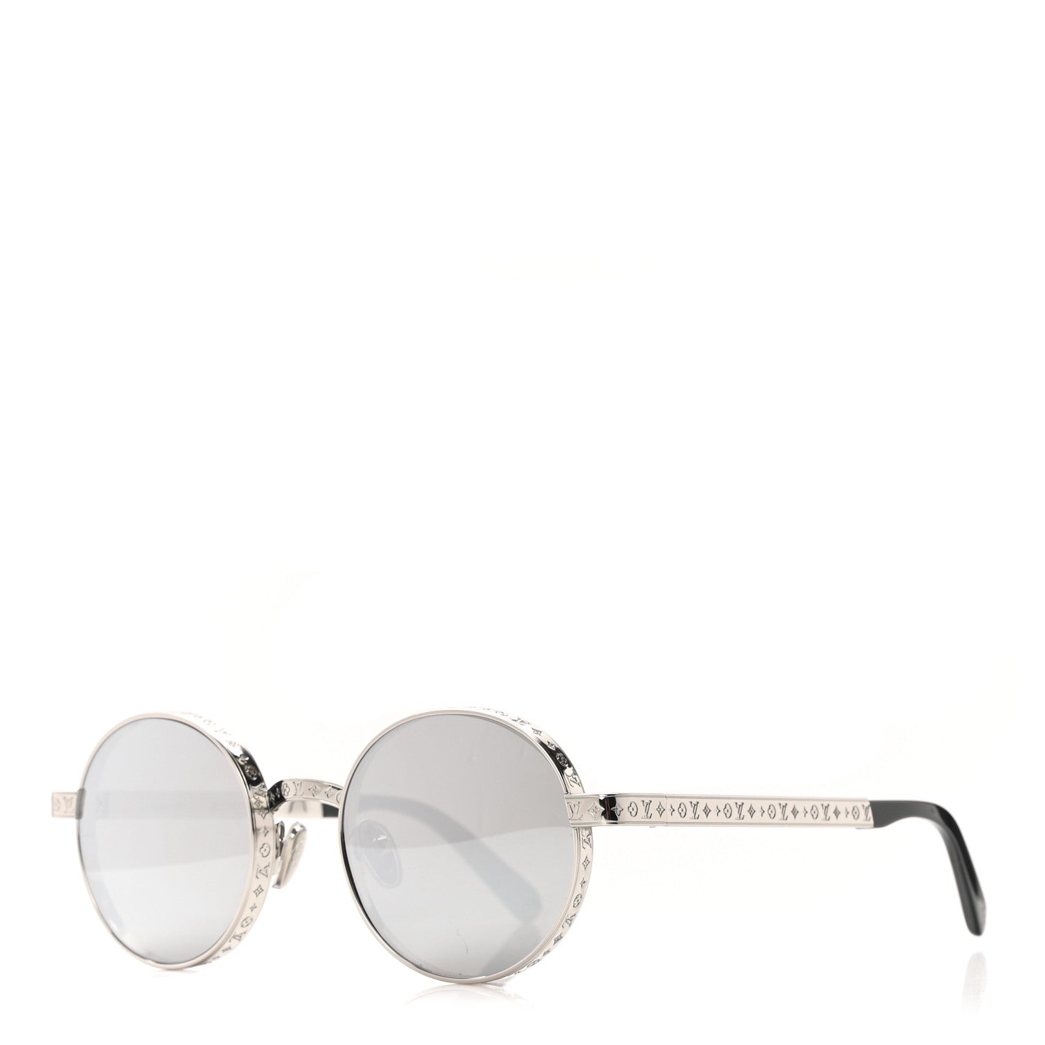 Louis Vuitton Metal Engraved The LV Round Sunglasses Z1764U Silver