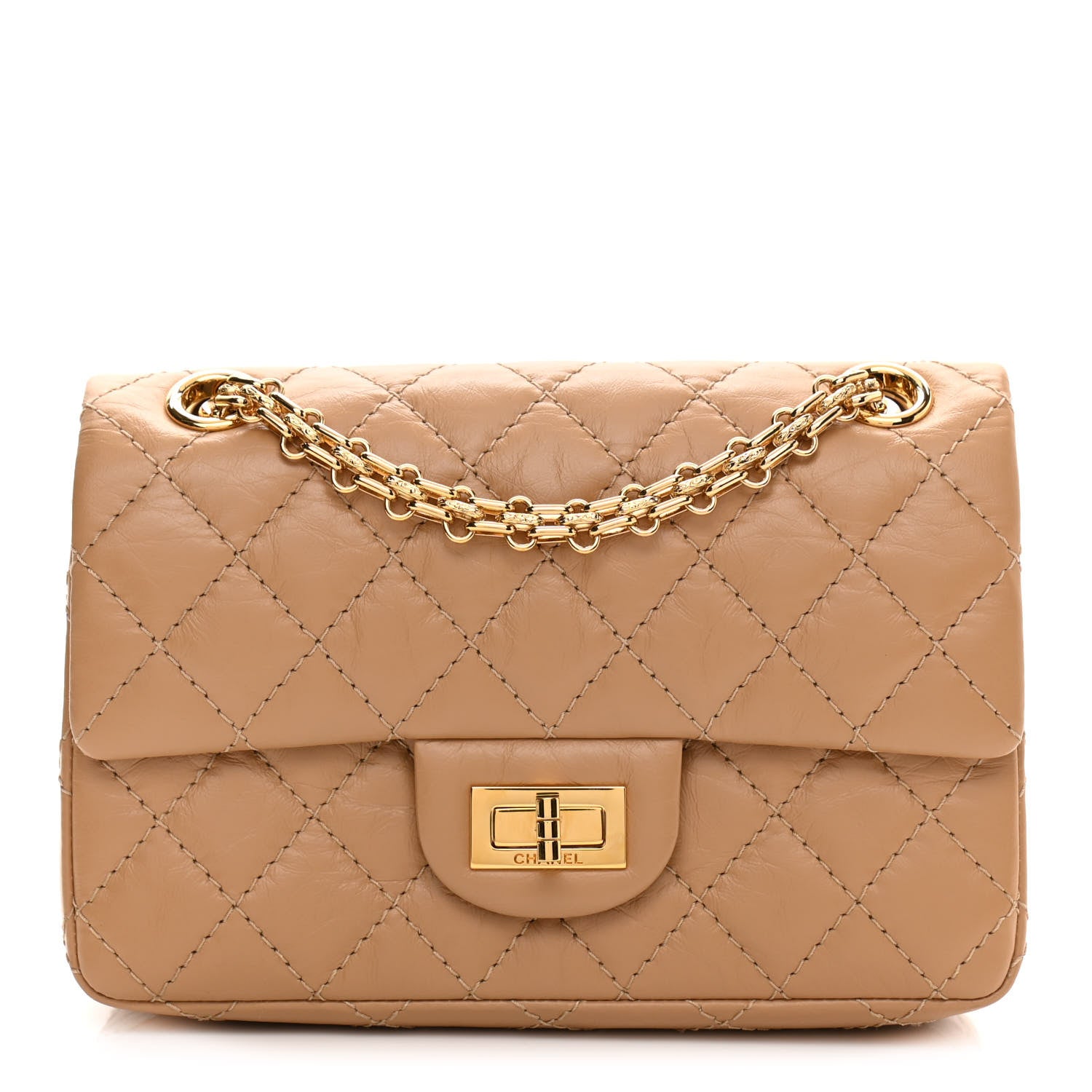 Chanel Aged Calfskin Quilted 2.55 Reissue Mini Flap Beige 1 of 11