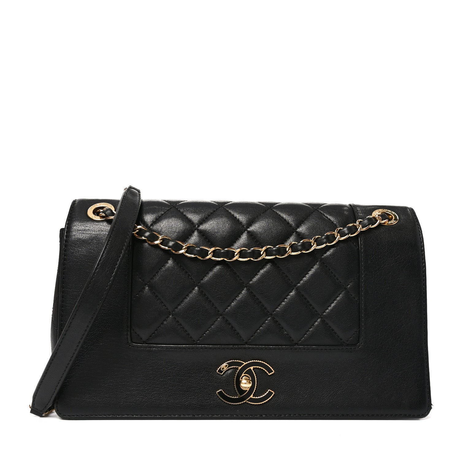 Chanel Sheepskin Quilted Vintage Mademoiselle Flap Black 1 of 11