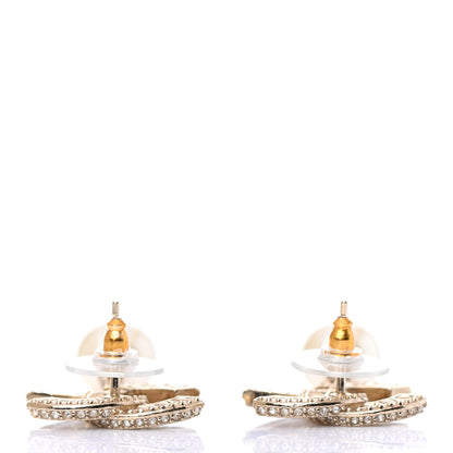 Chanel Crystal Pearl CC Drop Earrings Gold 3 of 4