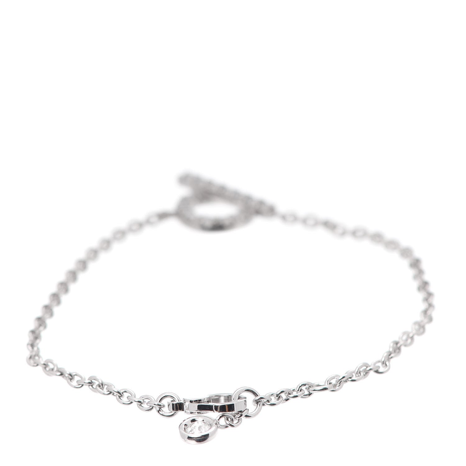 Hermes 18K White Gold Diamond Finesse Bracelet XS 3 of 5