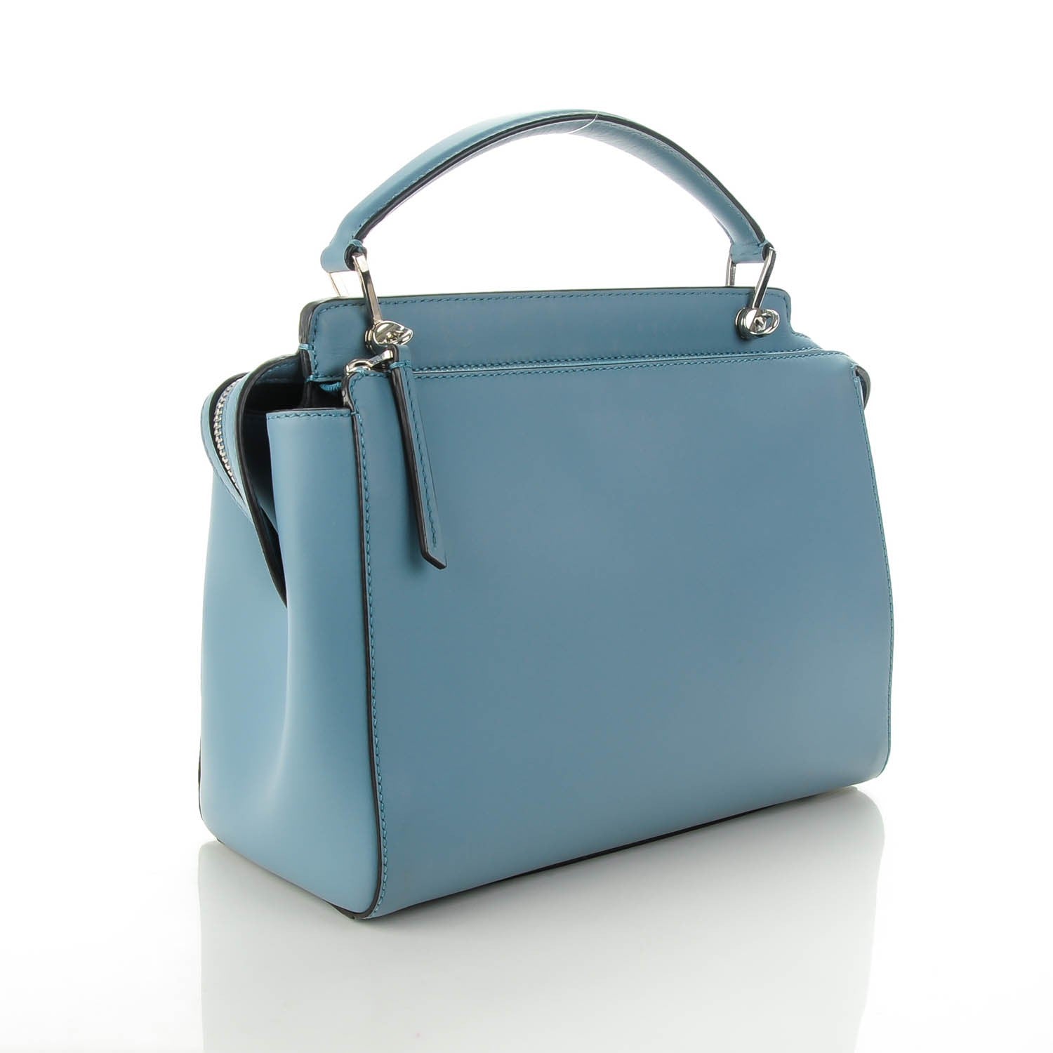 Fendi Vitello Baltico Dolce DotCom Satchel Riviera Blue Notte 3 of 8