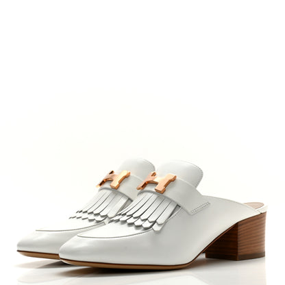 Hermes Goatskin Tuileries Mules 37 White 3 of 9