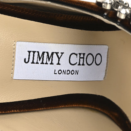 Jimmy Choo Velvet Crystal Bing 100 Mule Pumps 38.5 Tan 8 of 8