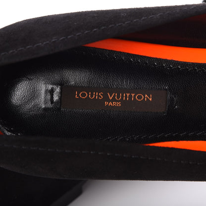 Louis Vuitton Suede Graffiti Rose Ballet Flats 38.5 Black 6 of 8