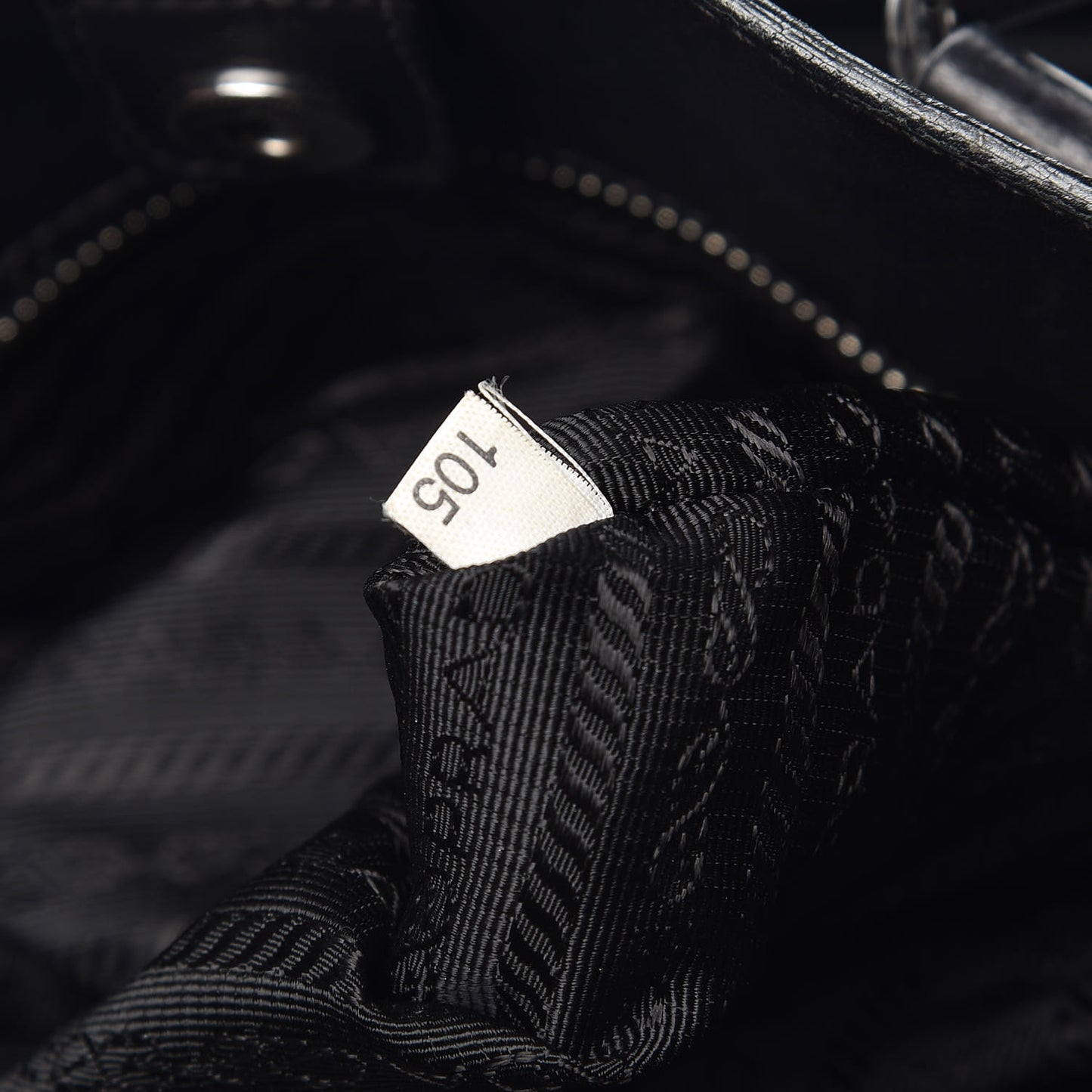 Calfskin Zebra Striped Tote Bag Black