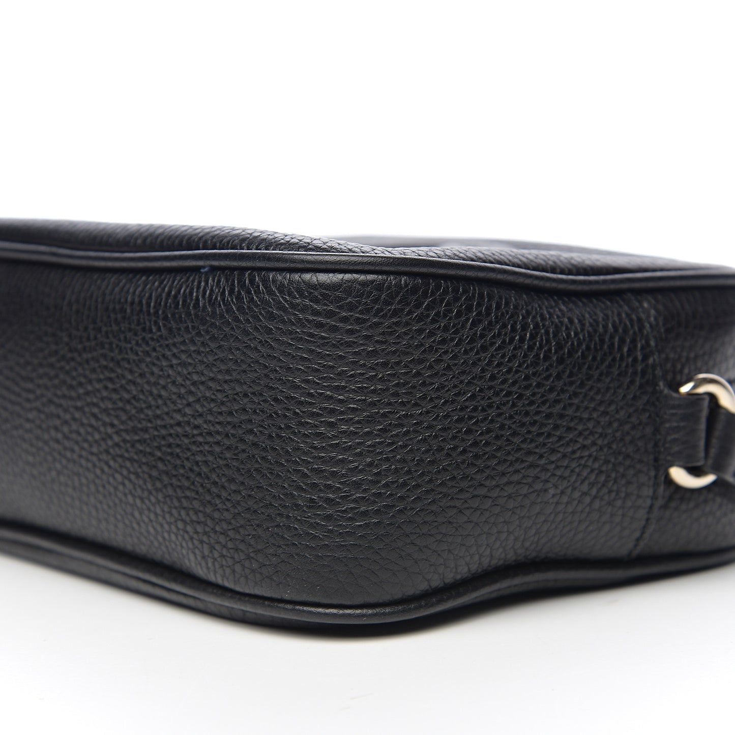 Pebbled Calfskin Small Soho Disco Bag Black
