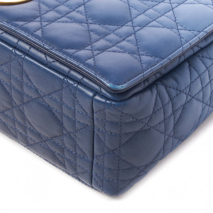 Christian Dior Lambskin Cannage Gradient Large Caro Bag Indigo Blue 4 of 9