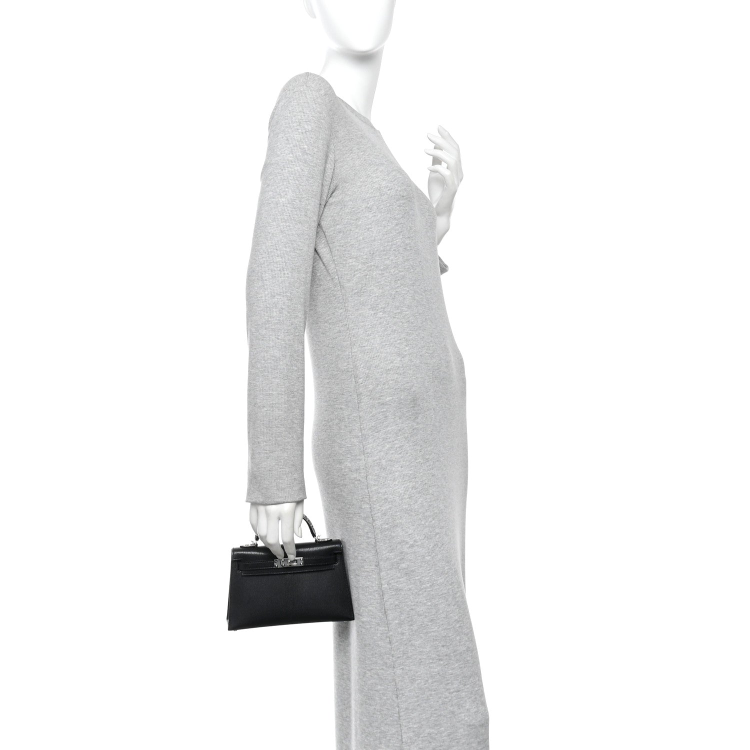 Hermes Chevre Chamkila Lizard Mini Kelly Sellier Touch 20 Black Ombre 2 of 11