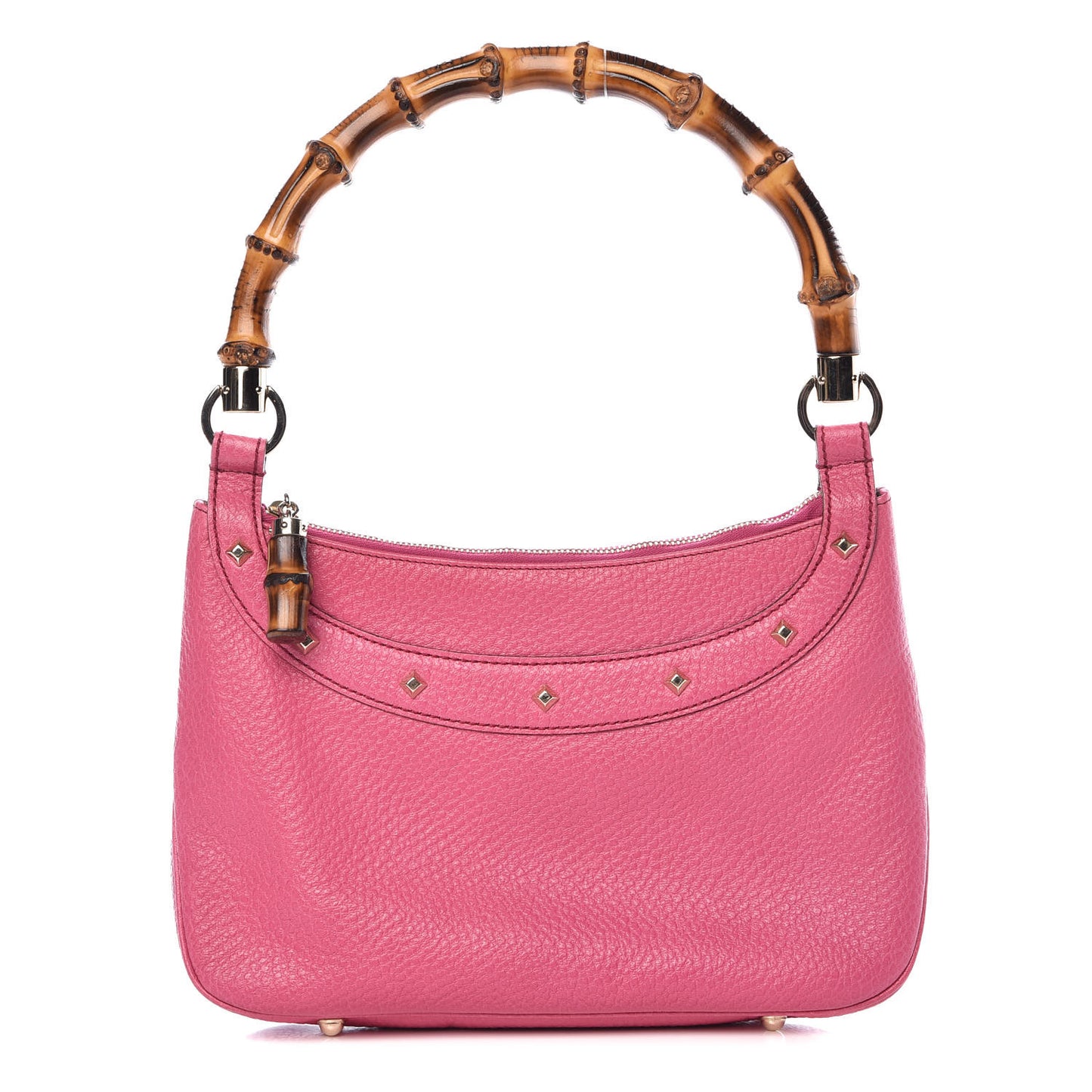 Calfskin Bamboo Anita Top Handle Bag Pink