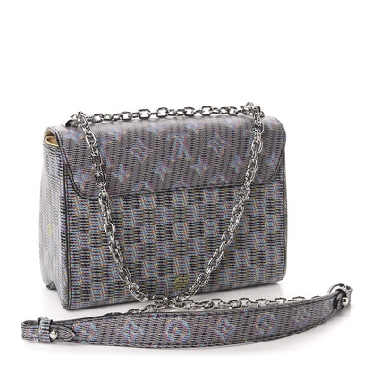 Louis Vuitton Calfskin Monogram LV Pop Twist Shoulder Bag MM Blue 3 of 10
