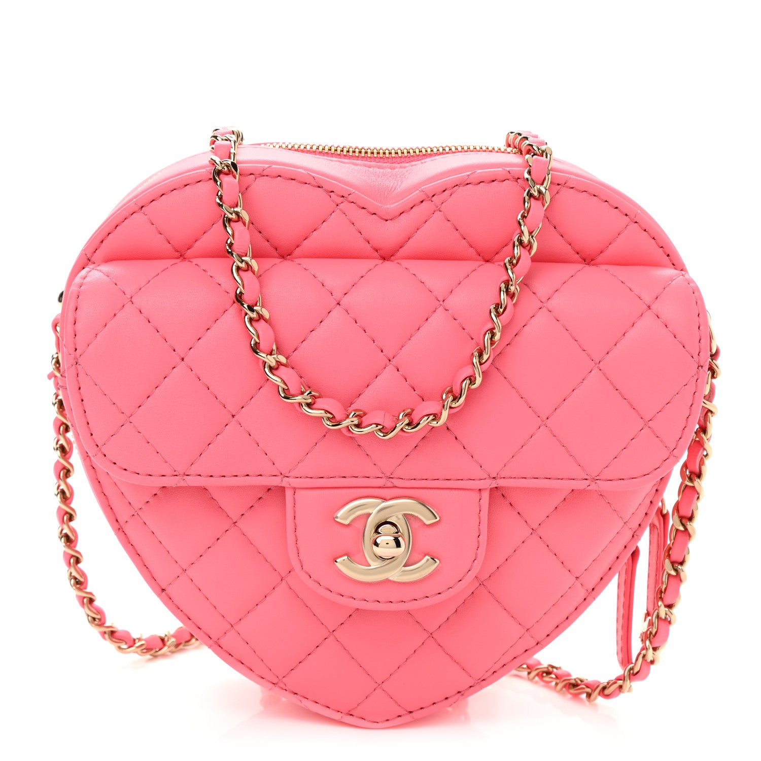 Chanel Lambskin Quilted CC In Love Heart Bag Pink 1 of 11