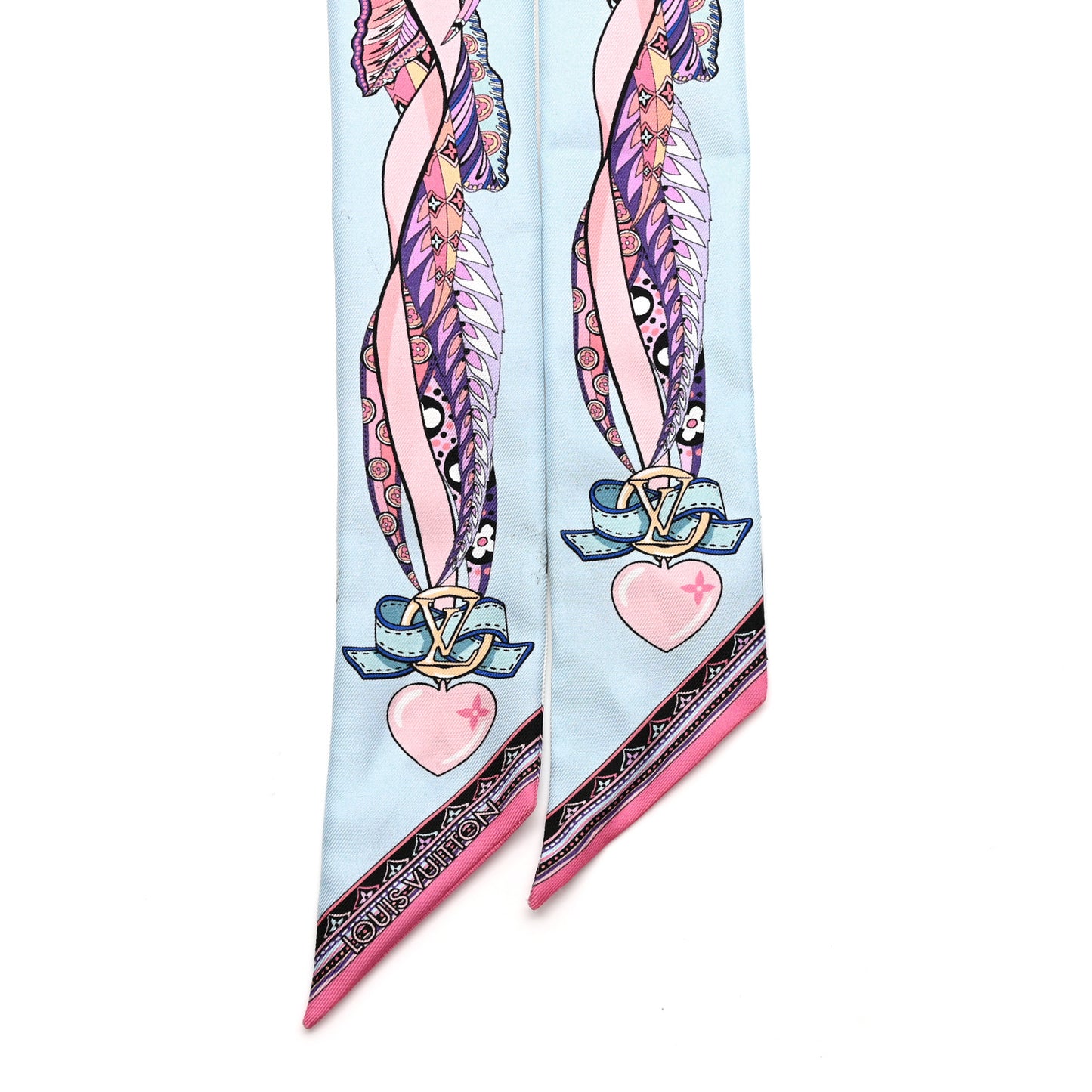 Silk Monogram Romance BB Bandeau Light Blue