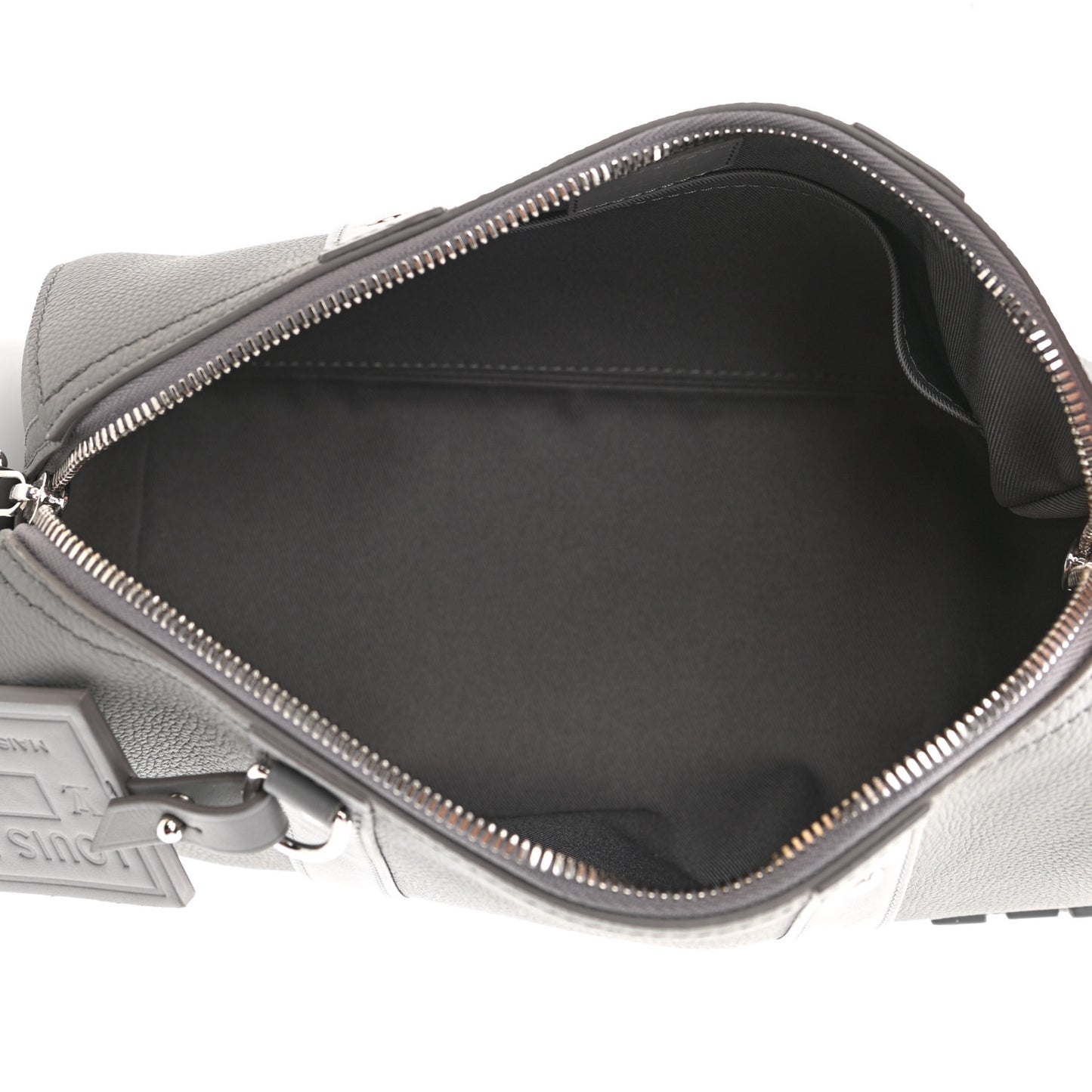 Grained Calfskin Aerogram City Keepall Gris