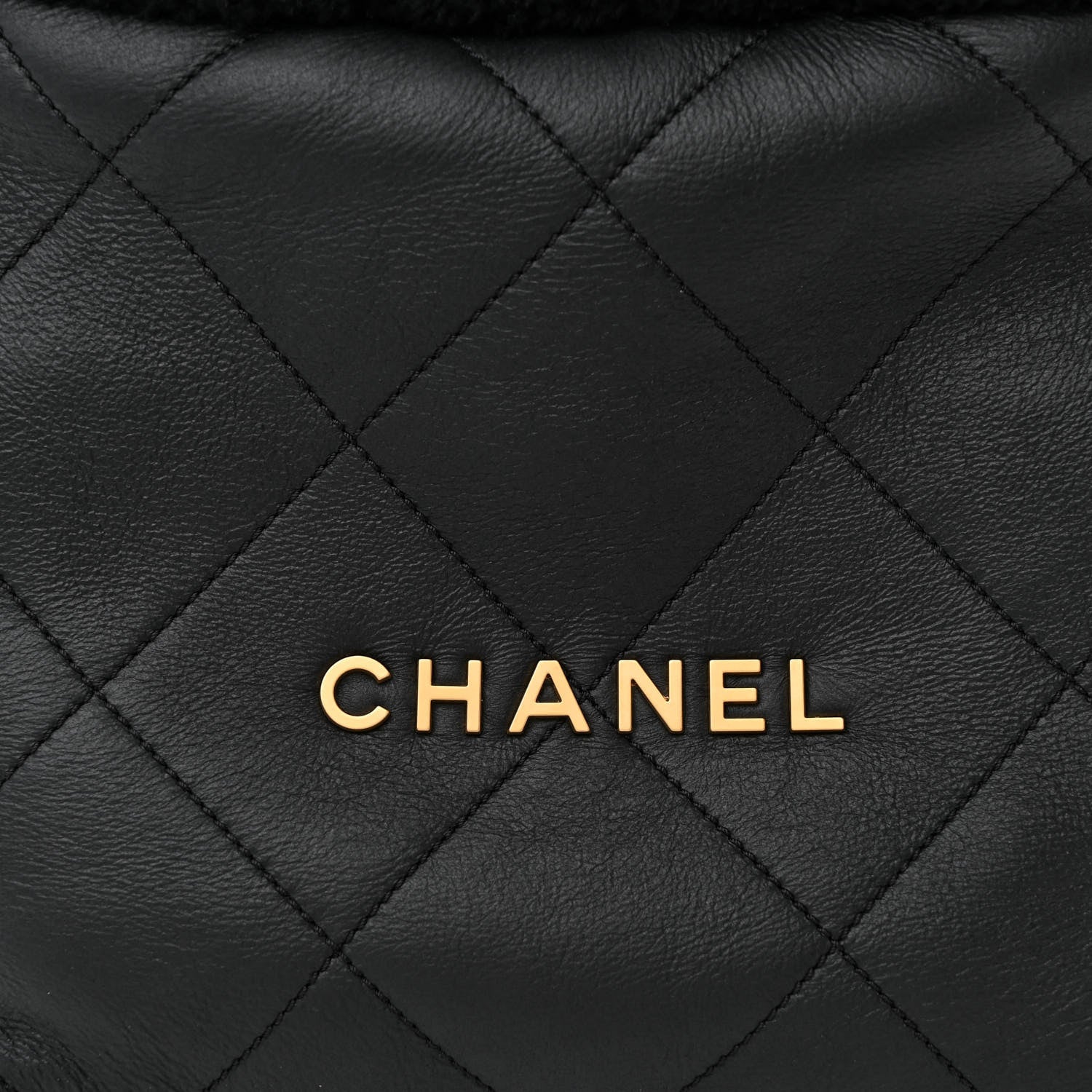 Chanel Shearling Aged Lambskin Quilted Small Chanel 22 Black 10 of 13
