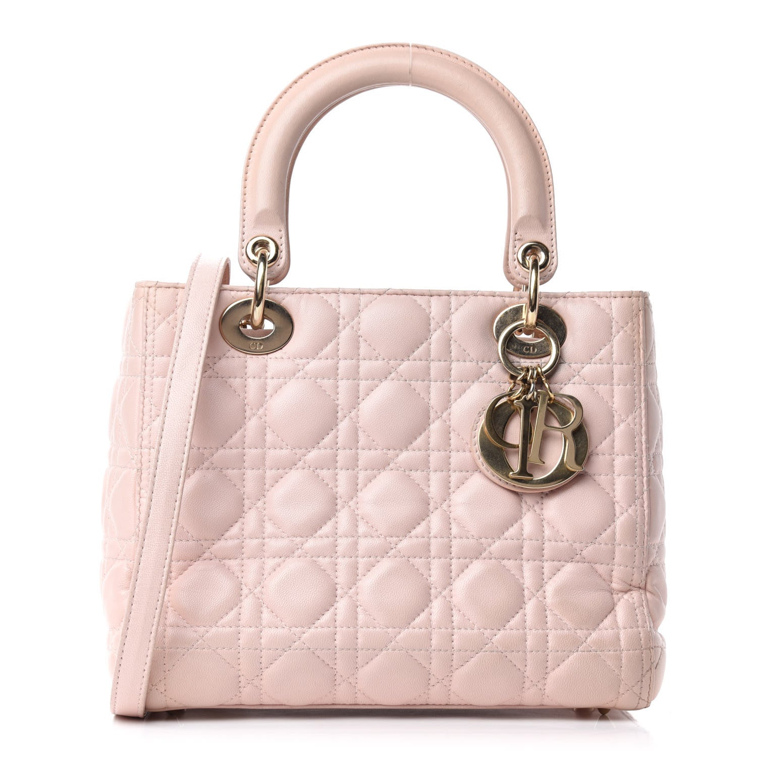 Christian Dior Lambskin Cannage Medium Lady Dior Light Pink 1 of 13
