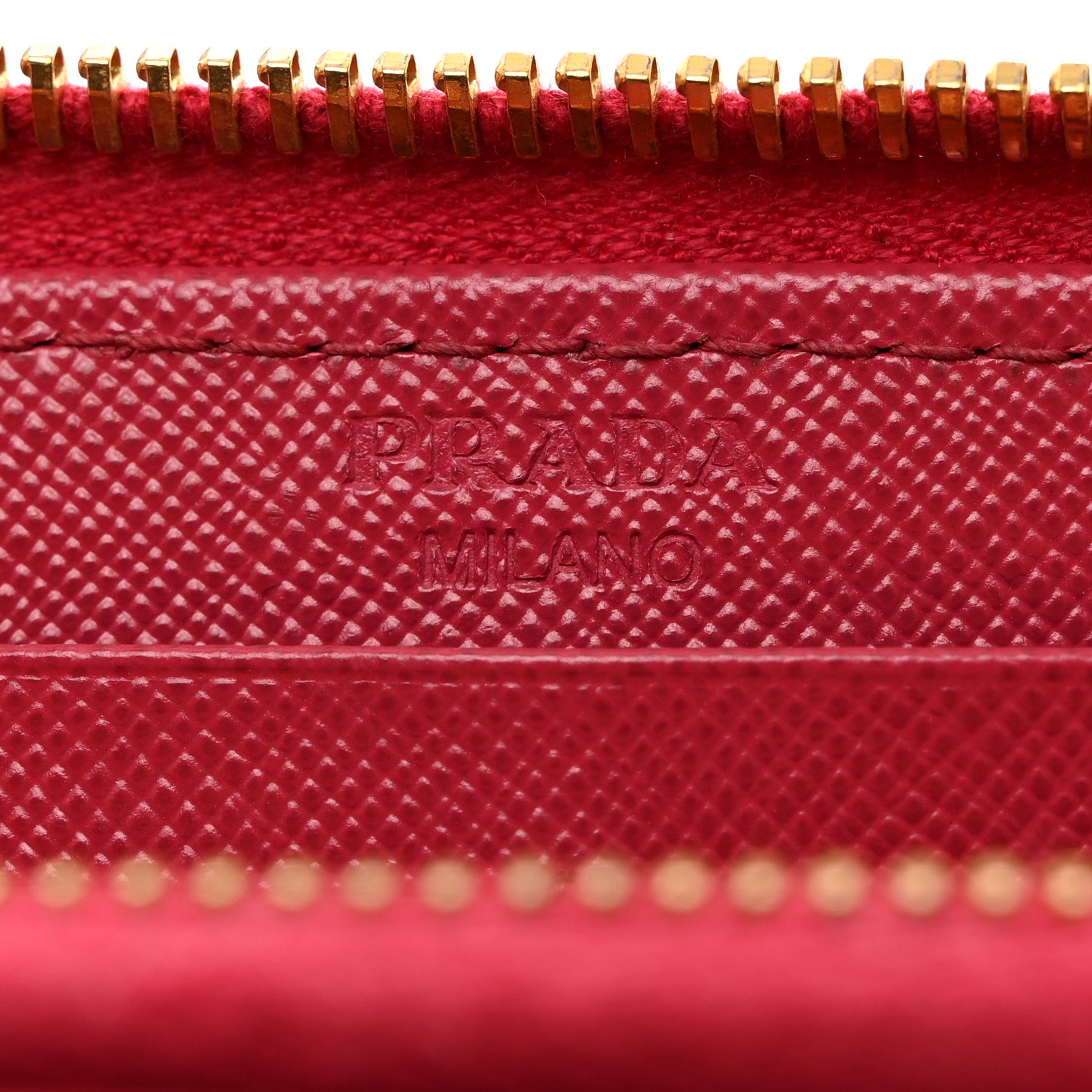 Prada Saffiano Move Half Zip Wallet Peonia 6 of 7