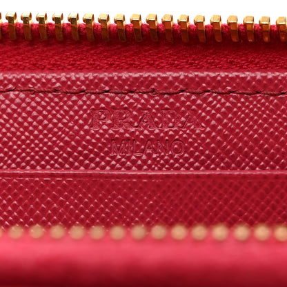 Prada Saffiano Move Half Zip Wallet Peonia 6 of 7