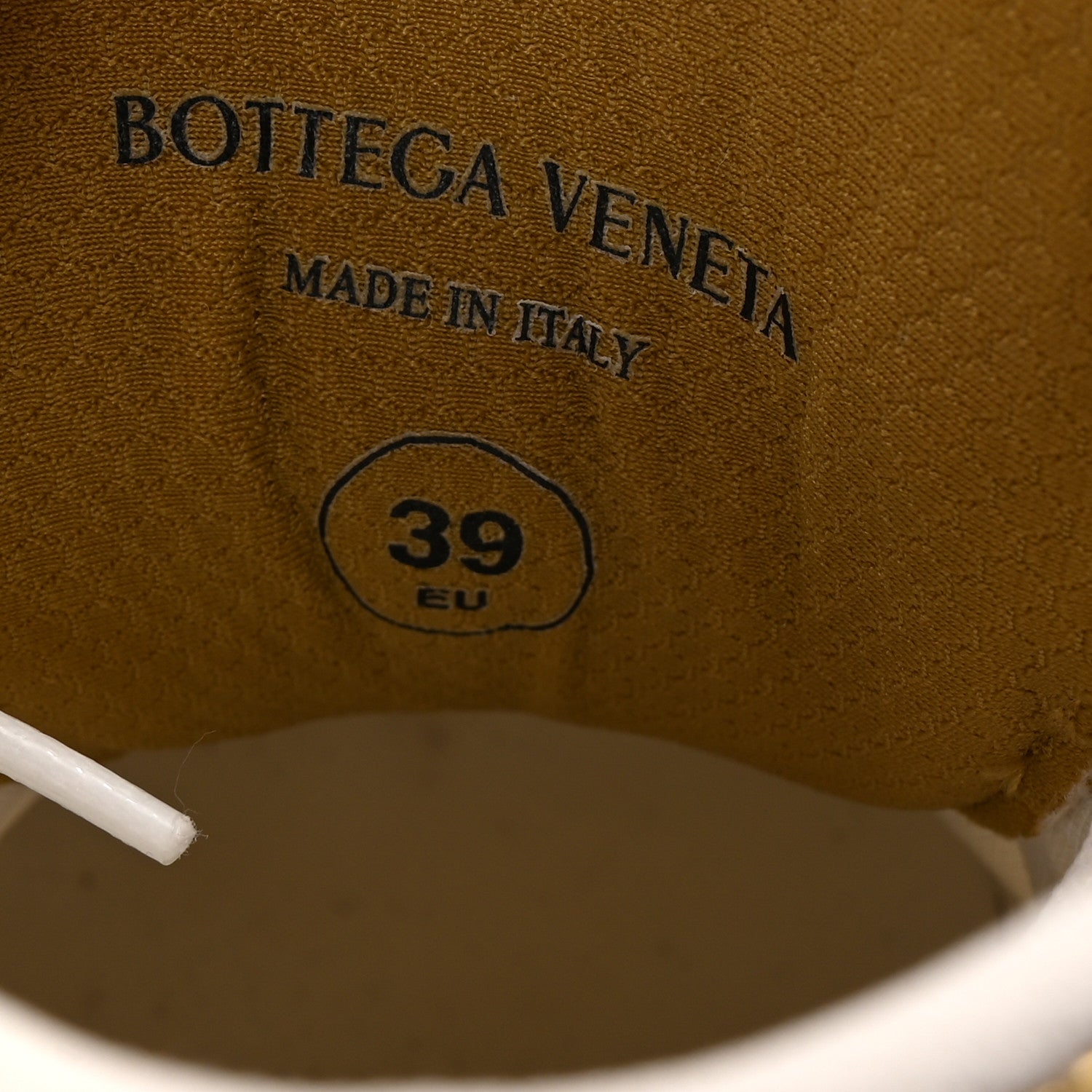 Bottega Veneta Calfskin Fishnet Fabric Orbit Sneakers 39 Gold White 9 of 10