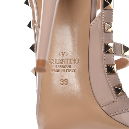 Valentino Garavani Patent Rockstud Ankle Strap Pumps 39 Poudre 6 of 9