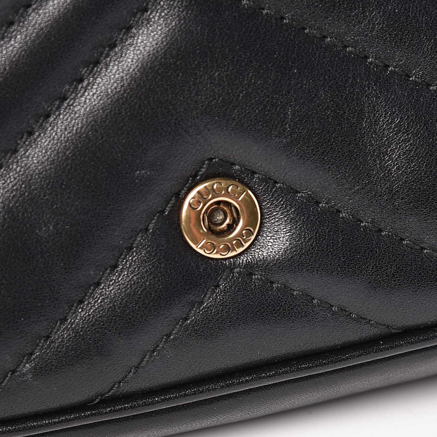 Gucci Calfskin Matelasse Super Mini GG Marmont Shoulder Bag Black 11 of 13