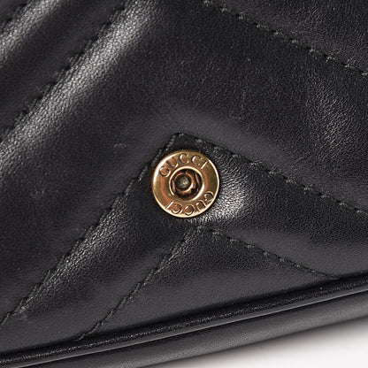 Gucci Calfskin Matelasse Super Mini GG Marmont Shoulder Bag Black 11 of 13